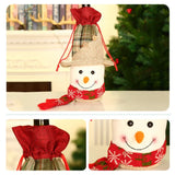 elvesmall  Christmas Decorations For Home Navidad Wine Bottle Bag Cover Santa claus Snowman Christmas Party Ornaments Decor