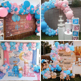 elvesmall 105Pcs Gender Reveal Balloons Arch Kit Baby Shower Decor Pink Blue Balloons Garland Decor Boy Girl 1st Birthday Party Decoration