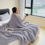 elvesmall  High density warm blanket rabbit fur bed linen Coral Fleece Sofa Blankets for winter Microfiber blanket plush Thicken Bed Sheet