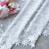elvesmall 1PC Romantic Hollow Lace Short Curtain for Kitchen White Sheer Drape Cabinet Dustproof Study Special Rod