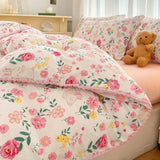 elvesmall  Home Textiles Bedding Set Soft Cotton Quality Queen Duvet Cover Set Sheets Pillowcase Bed Linen Single Double Bedding Sets 이불