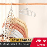 elvesmall Rotating Folding Clothes Hanger Closet Organizer Multi-port Clothing Drying Rack Foldable Plastic Scarf 11-hole Storage Hangers