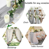 elvesmall Chiffon Table Runner Wedding Arch Chair Decoration Solid Color Gauze European-American Style Banquet Party Marriage Dining