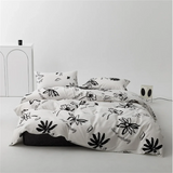 elvesmall Bed Sheet Set Quilt Cover Pillow Case Pure Cotton Printing Four-piece Modern Simple Style Fashion Bedding Set Home Textiles