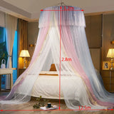 elvesmall Foldable Princess Style Mosquito Net Hanging Dome Mosquito Net Home Girls Room Double Bed Mosquito Net Lace Gauze Curtain
