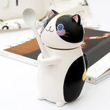 elvesmall  -  1pc Cute Cat Ceramics Coffee Mug with Spoon Novelty Gift Drinkware Milk Tea Couple Cup Kitchenware Birthday Gift Home Decoration
