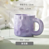 elvesmall  -  1pc 350ml Original French Style Mug Ceramic Cup Household Dopamine Couple Water Cup Girl Office Coffee Mug Summer Drinkware