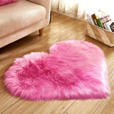 elvesmall Heart Shaped Faux Fur Rug Bedroom Fluffy Shaggy Area Rugs Sheepskin Fuzzy Rug Carpets Throw Shag Rug Sofa Decor Floor Mat Plush