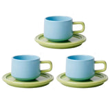 elvesmall  -  3 Sets Coffee Cups Set Ceramic Cups and Saucers Set Family Tea Cup Set Cups and Mugs Drinkware  British Coffee Cups