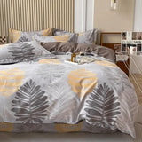 elvesmall Warm Brushed Print Comfortable Cotton  KingQueen Size Bedding Set 4 pcs Duvet/ Comforter Cover Bed Sheet Set pillowcas for bed a