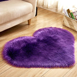 elvesmall Heart Shaped Faux Fur Rug Bedroom Fluffy Shaggy Area Rugs Sheepskin Fuzzy Rug Carpets Throw Shag Rug Sofa Decor Floor Mat Plush