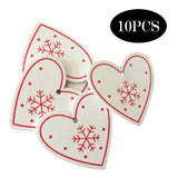 elvesmall  10Pcs/Lot Christmas Wooden Ornaments DIY Xmas Tree Hanging Pendants Decoration For Home New Year Party Decor Supplies