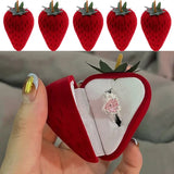 elvesmall 6PCS Square Red Velvet Ring Box Jewelry Case Storage Organizer Gift Earrings Packaging Box Portable Travel Wedding Wholesale