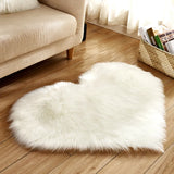 elvesmall Heart Shaped Faux Fur Rug Bedroom Fluffy Shaggy Area Rugs Sheepskin Fuzzy Rug Carpets Throw Shag Rug Sofa Decor Floor Mat Plush