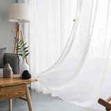 elvesmall  Modern Solid White Sheer Curtain for Living Room Translucent Sunscreen Window Drape Balcony Kitchen Custom #E