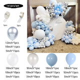 elvesmall Dusty Blue White Balloon Garland Kit Pastel Light Arch Wedding Birthday Party Baby Shower Baptism Christening Party Decorations