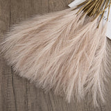elvesmall  49CM 1PC Fluffy Pampas Grass Boho Decor Flower Fake Plant Reed Simulated Wedding Party Christmas Home Decor Artificial Flower