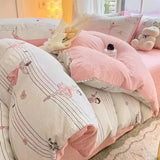 elvesmall Maternal And Baby Grade Class A Pure Cotton Foam Four Piece Set For Student Dormitories, Bed Sheets, Bed Sheets, Bedding Sets