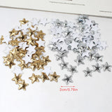 elvesmall 100Pcs Gold/Silver Stars for Christmas Party Decor Foam Fabric Stars DIY Scrapbook Cards Ornaments Embellishments Accessory