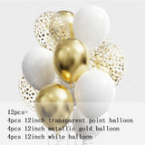 elvesmall 12pcs 12inch Black Gold Latex Balloons Graduation Helium Globos Adult Kids Birthday Party Decorations Baby Shower Home Supplies