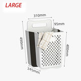 elvesmall Bathroom Folding Dirty Clothes Storage Basket Wall Mounted Hanging Portable Punch-Free Clothes Bucket Organizer Laundry Basket