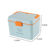 elvesmall 3 Layer Portable First Aid Kit Storage Box Plastic Multi-Functional Family Emergency Kit Box with Handle Medicine Chest
