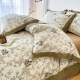 elvesmall Kawaii Princess Pure Cotton Bedding Set Full Size Lovely Ruffles Single Doubel Duvet Cover Set Girls Woman Cozy Bedding Sets