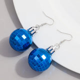 elvesmall Christmas Acrylic Mirror Disco Ball Drop Earring for Women Creative Rock 3D Bulb Dangle Earrings Xmas New Year Jewelry