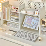elvesmall Ins Kawaii Desktop Storage Rack Bookshelf DIY Desk Holder Office Desk Organizer Student Combination Cabinet Storage Display Rack