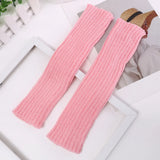 elvesmall Women Knitted Arm Warmer Long Fingerless Gloves Mitten Winter Y2K Solid Arm Sleeve Fashion Casual Soft Girls Clothes Punk Gloves