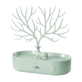 elvesmall  New Upgraded Deer Jewelry Storage Rack Drawer Design Tree Antler Shape Earrings Necklace Ring Jewelry Display Stand Tray Cases