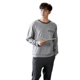 elvesmall  Men Pajamas Suit Pure Cotton Autumn Long Sleeves Breathable Plus-size Sleepwear Male Nightwear Set Spring Winter Gentlemen
