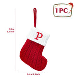 elvesmall Christmas Socks Knitting Snowflake Letter Stocking Christmas Decoration For Home 2024 Xmas Tree Ornament Gift Navidad Natal 2024