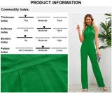 srczz High Quality  Summer Hot Selling Sexy Slim Fit Temperament Jumpsuit Sleeveless Stand Up Collar Bow Straight Leg Long Pants