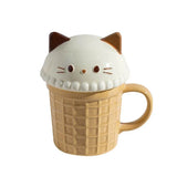 elvesmall  -  Cute Animal Coffee Cup Kawaii Cat Bunny Bear Ceramic Mug For Tea Milk Water Juice Mocha Lovers Breakfast Cup Birthday Gift 350ml