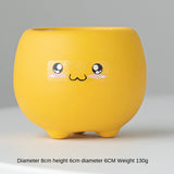 elvesmall  Ceramic Succulent Flower Pot, Cute Cartoon Ornaments, Green Plant, Simple Household Vase, Home Room Decoration