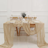 elvesmall 4PCS Crepe Gauze Table Runner Wedding Baby Bride Gift Holiday Party Decoration Table Path Table Cloth Boho Home Decor Mariage