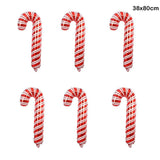 elvesmall Christmas Candy Cane Foil Balloons Xmas Red Green Sweet Candies Balloon Christmas Gift Box Ballon Birthday Party Home Decoration