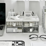elvesmall Desktop Storage Box Organizer Drawer Type Transparent Acrylic Desk Stationery Hand Account Storage Rack Desk Simple Pen Holder