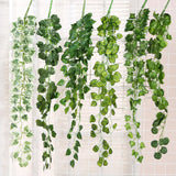 elvesmall 90CM Artificial Green Plant Hanging Ivy Leaf Seaweed Radish Artificial Flower Grapevine Home Garden Wall Fence Party Decoration