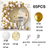 elvesmall White Balloons Garland Arch Kit Metalli Gold Confetti Latex Balloons Wedding Kids Birthday Party Baby Shower Decoration Supplies