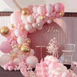 elvesmall Dusty Rose Pink Balloon Arch Wedding Engagement Decoration Neutral Boho Nude Ballon Garland Kit Baby Shower Birthday Party Decor