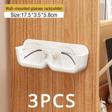 elvesmall Glasses Display Cabinet Sunglasses Storage Box Wall Mounted Perforated Free Sunglasses Storage Glasses Rack Home Tidying
