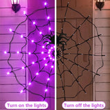 elvesmall Halloween Glowing Spider Web Halloween Decoration Lights Spider Web Lights Halloween Decoration Outdoor Indoor Halloween Decor