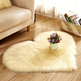 elvesmall Heart Shaped Faux Fur Rug Bedroom Fluffy Shaggy Area Rugs Sheepskin Fuzzy Rug Carpets Throw Shag Rug Sofa Decor Floor Mat Plush