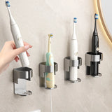 elvesmall Electric Toothbrush Holder Space Saving Traceless Bathroom Self-adhesive Wall-mounted Toothbrush Storage Base