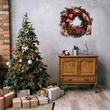 elvesmall  40cm Red Truck Christmas Wreath Fall Wreath for Front Door Decorations for Farmhouse Autumns Harvest Halloween Thanksgiving