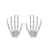 elvesmall 2/12pcs Realistic Human Hand Bone Halloween Haunted House Plastic Skull Skeleton Bone Adult Scary Props Halloween Decoration