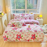 elvesmall Aesthetic Floral Duvet Cover Set Cozy Cotton Home Bedding Set Chic Botanical French Style Comforter Cover Breathable Lightweight