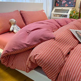 elvesmall  Professional Checkered Retro Grid Comforter Bedding Sets Cotton Bedding Set Bedding Jacquard King Linen Bed Duvet Cover Size